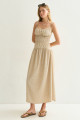 Vestido Midi Solana Bege