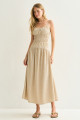 Vestido Midi Solana Bege