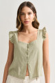 Blusa Babado Gaby Avocado Claro