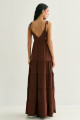 Vestido Luna Longo Marrom