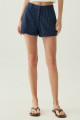 Shorts Stripe Yuna Azul Marinho